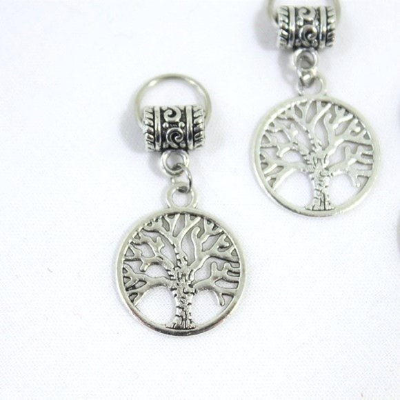 New Viking Celtic Hair Bead Set Tree of Life Silver 5 Piece Set Renaissance - Picture 4 of 7
